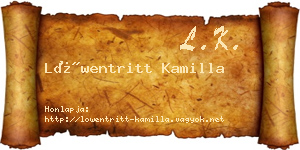 Löwentritt Kamilla névjegykártya